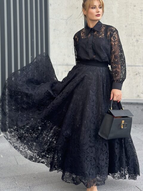 NOKİSTANBUL LACE BLOSSOM GLOW MAXİ BOY DANTEL ETEK