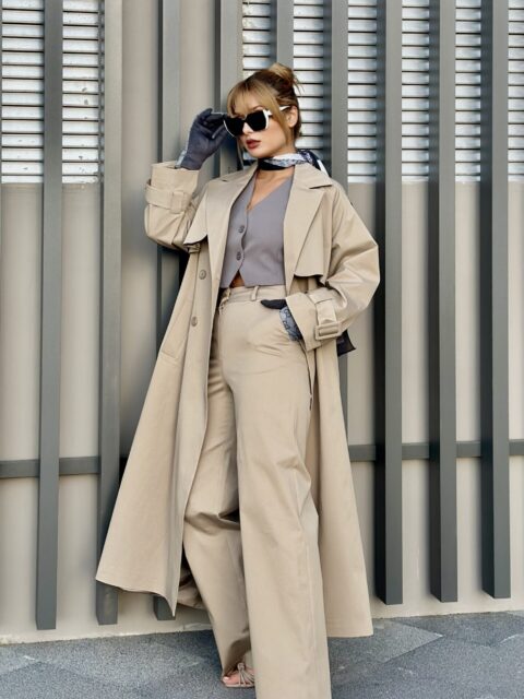 NOKİSTANBUL CİTYSPACE GERİ DÖNÜŞÜM KUMAŞLI MAXİ BOY KEMERLİ OVERSIZE TRENCKOT