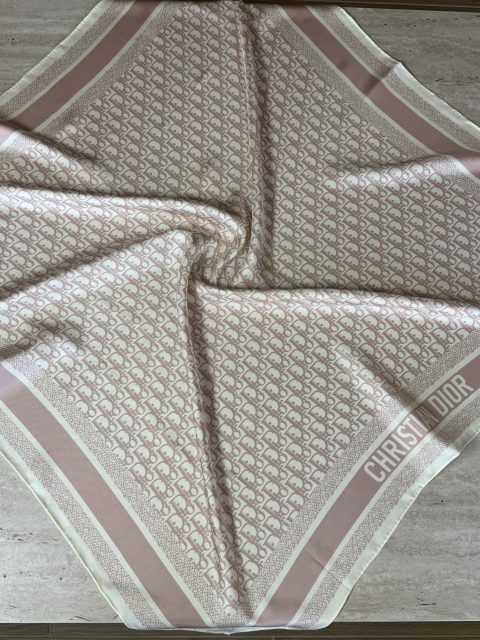 Christian Dior İpek Eşarp | Oblique Monogram Pudra Pembe - Orijinal