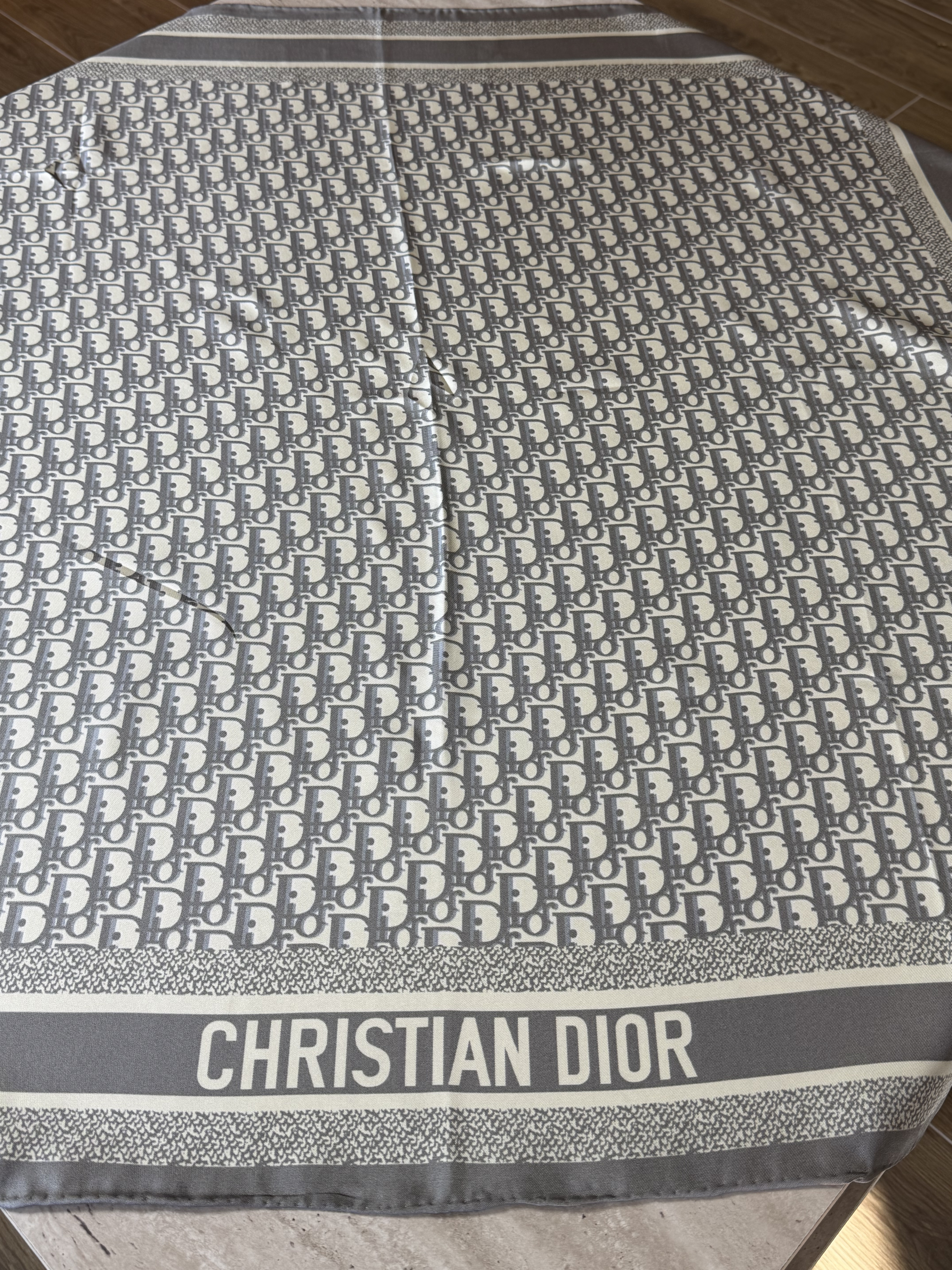 Christian Dior İpek Eşarp | Oblique Monogram Gri - Görsel 2