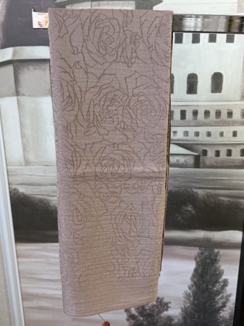 Vizon Jakarlı Gül Desenli  Pamuk Şal