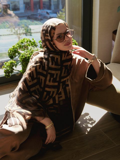İpek Kupra Kumaş Kimono Takım - Sırtı El Baskılı Altın Desenli