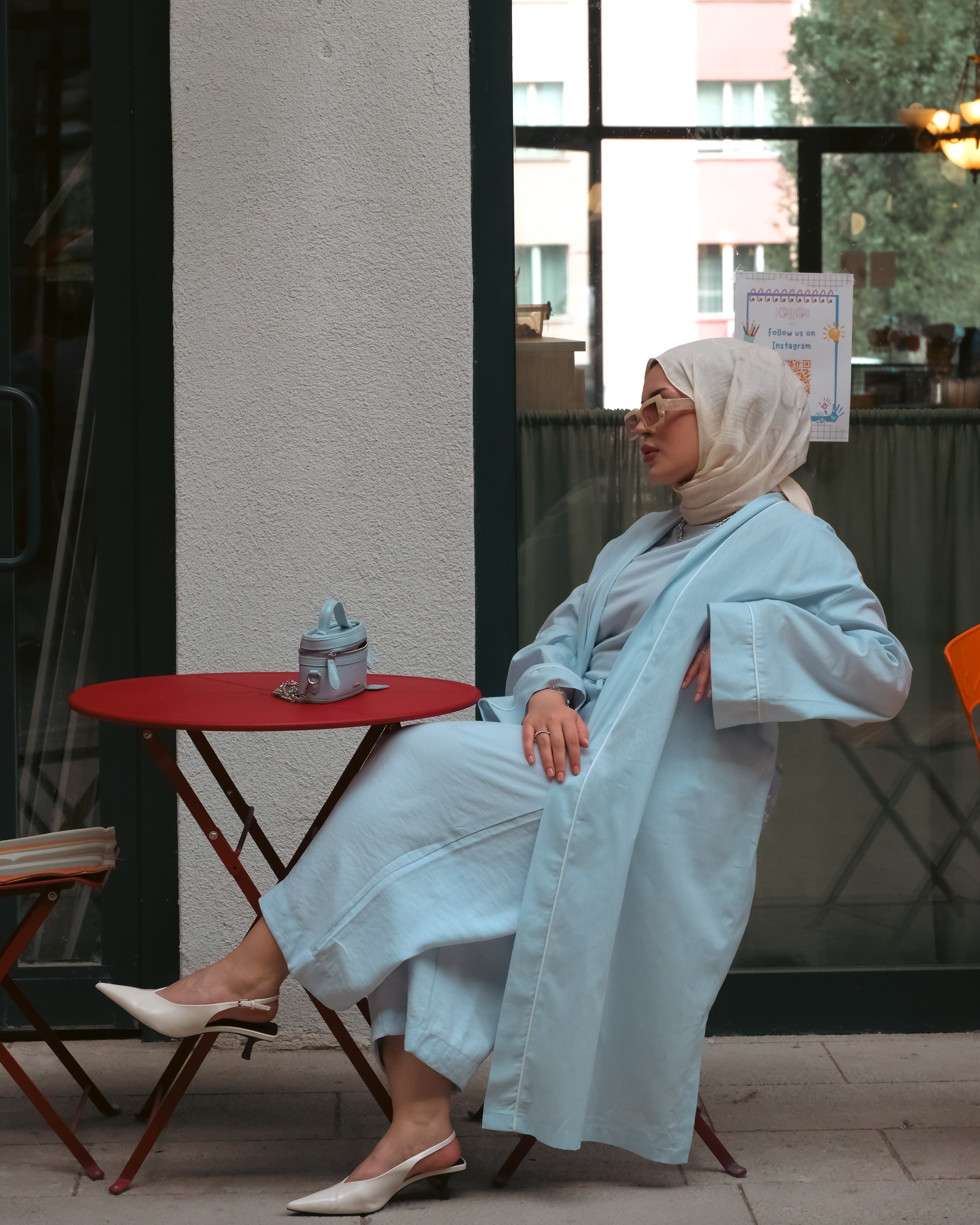 Sırtı Tenugui Japon Mendili Detaylı Keten Kimono Bebe Mavisi